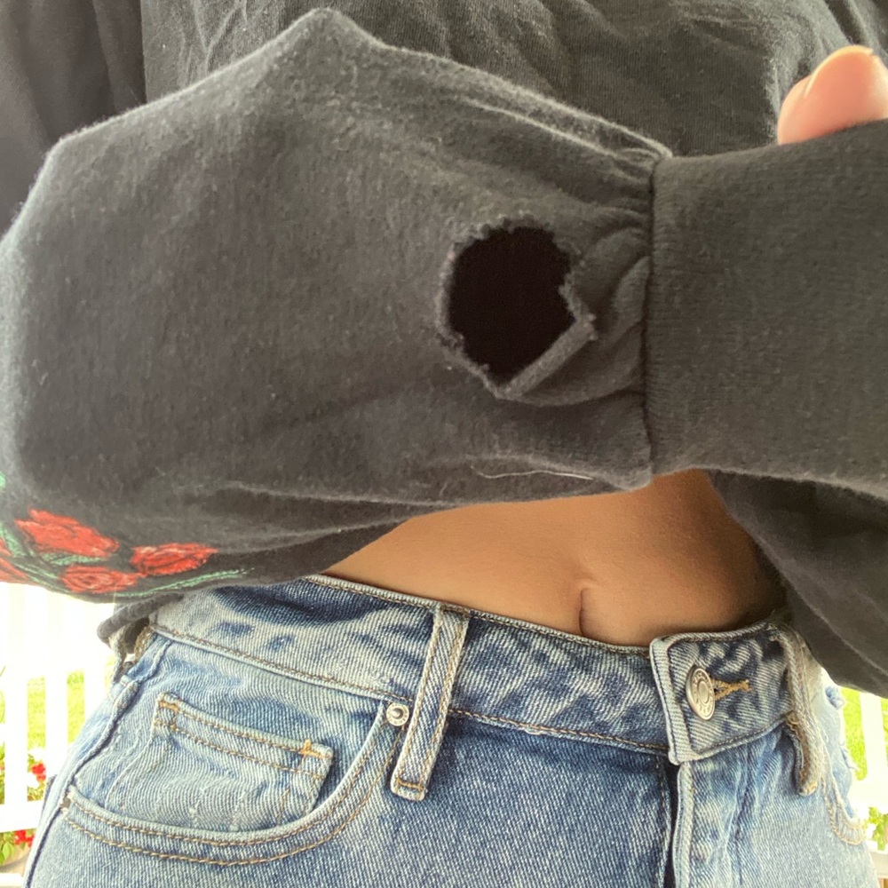 Cropped Long Sleeve with Roses - Picture 4 of 4